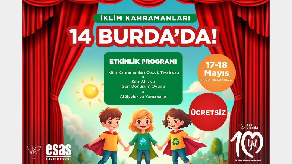 Yeryüzü Sahnesi’nin “İklim Kahramanları” oyunu  14 Burda AVM’de çocuklarla buluşuyor