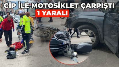 Bolu'da cip ile motosiklet çarpıştı: 1 yaralı