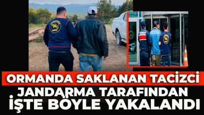 Ormanda saklanan tacizci  Jandarma tarafından  işte böyle yakalandı