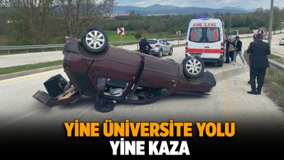 Takla atan araçta burnu bile kanamadı