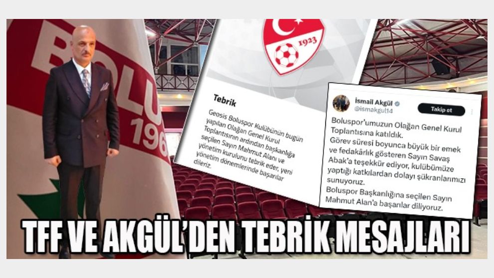 TFF ve Akgül'den Tebrik