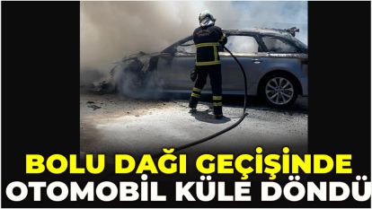 Bolu Dağı geçişinde otomobil küle döndü