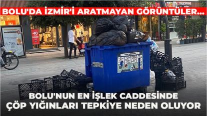 Bolu'da İzmir'i aratmayan görüntüler... Bolu'nun en işlek caddesinde çöp yığınları tepkiye neden oluyor