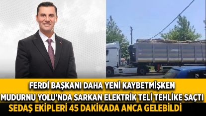 Ferdi Başkanı daha yeni kaybetmişken Mudurnu Yolu'nda sarkan elektrik teli tehlike saçtı Sedaş ekipleri 45 dakikada anca gelebildi