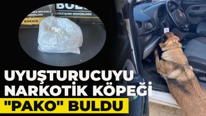 Uyuşturucuyu Narkotik köpeği "PAKO" buldu