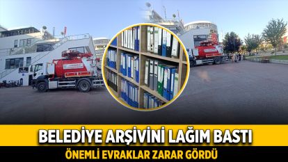 BELEDİYE ARŞİVİNİ LAĞIM BASTI...ÖNEMLİ EVRAKLAR ZARAR GÖRDÜ