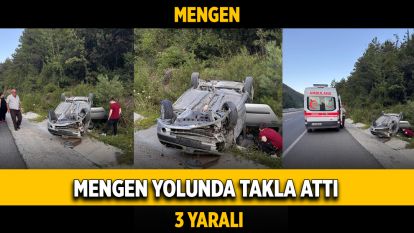 Kontrolden çıkan otomobil takla attı: 3 yaralı