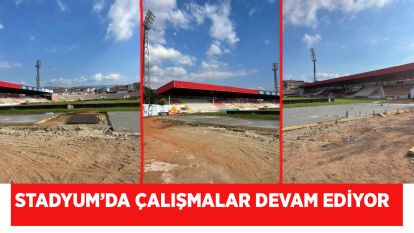 Stadyumda çalışmalar devam ediyor 