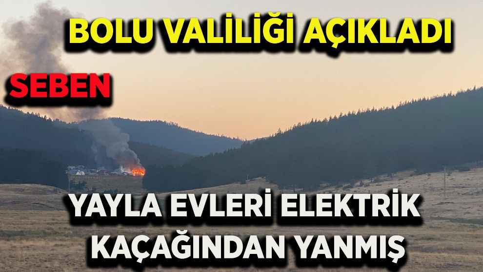 Bolu Valiliği açıkladı, yayla evleri elektrik kaçağından yanmış