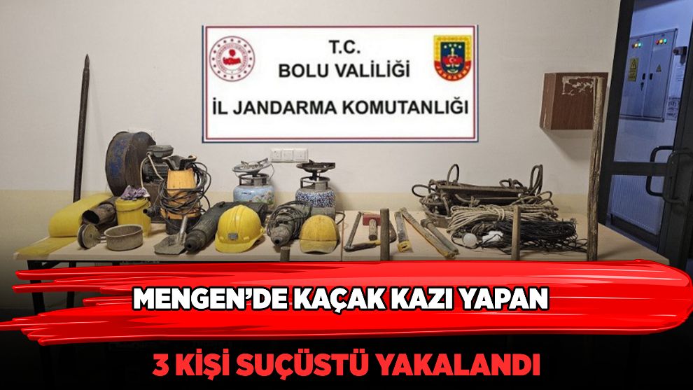 Bolu'da kaçak kazı yapan 3 kişi suçüstü yakalandı