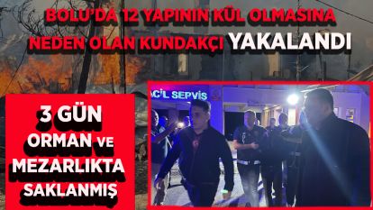 Bolu'da 12 yapının kül olmasına neden olan kundakçı yakalandı: 3 gün orman ve mezarlıkta saklanmış