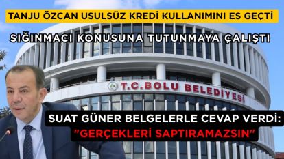 Tanju Özcan usulsüz kredi kullanımını es geçti... Sığınmacı konusuna tutunmaya çalıştı... SUAT GÜNER BELGELERLE CEVAP VERDİ: "GERÇEKLERİ SAPTIRAMAZSIN"