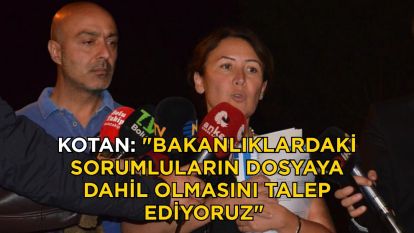 Zeynep Kotan: "Bakanlıklardaki sorumluların dosyaya dahil olmasını talep ediyoruz"