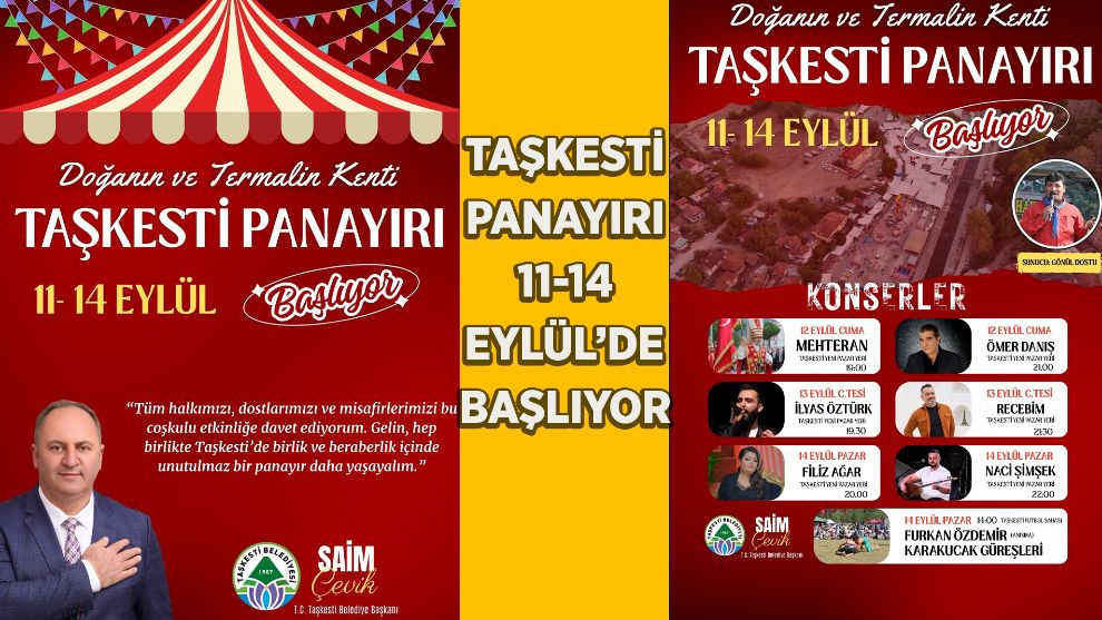 Taşkesti Panayırı 11-14 Eylül'de Başlıyor