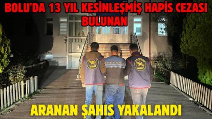 Bolu'da 13 yıl kesinleşmiş hapis cezası bulunan aranan şahıs yakalandı