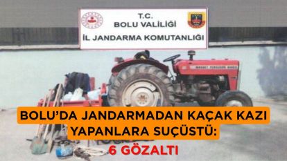 Bolu'da jandarmadan kaçak kazı yapanlara suçüstü: 6 gözaltı