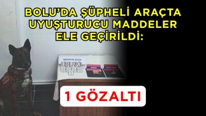 Bolu'da şüpheli araçta uyuşturucu maddeler ele geçirildi: 1 gözaltı