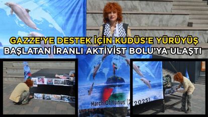 Gazze'ye destek için Kudüs'e yürüyüş başlatan İranlı aktivist Bolu'ya ulaştı