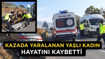 Kazada yaralanan yaşlı kadın hayatını kaybetti