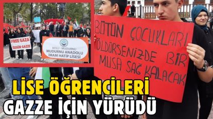 Lise öğrencileri Gazze için yürüdü