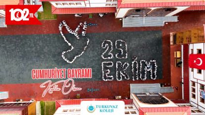 Turkuvaz Koleji'nde Cumhuriyet Coşkusu: Öğrenciler “29 Ekim” Yazdı, Barışı Güvercinle Simgeledi