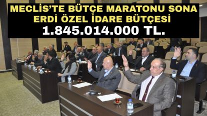 MECLİS'TE BÜTÇE MARATONU SONA ERDİ ÖZEL İDARE BÜTÇESİ 1.845.014.000 TL.