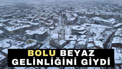 Bolu beyaz gelinliğini giydi