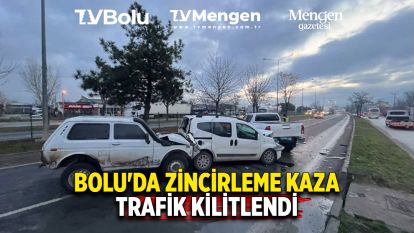 Bolu'da 4 araç zincirleme kazaya karıştı, trafik kilitlendi