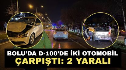 Bolu'da D-100'de iki otomobil çarpıştı: 2 yaralı