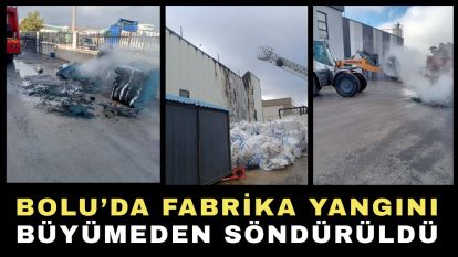 Bolu'da fabrika yangını büyümeden söndürüldü