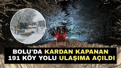 Bolu'da kardan kapanan 191 köy yolu ulaşıma açıldı