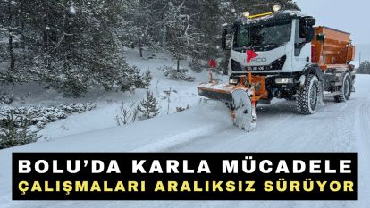Bolu'da Karla Mücadele Çalışmaları Aralıksız Sürüyor