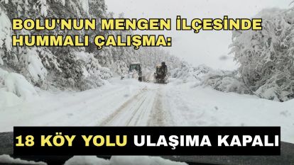 Bolu'nun Mengen ilçesinde hummalı çalışma: 18 köy yolu ulaşıma kapalı