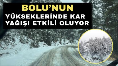 Bolu'nun yükseklerinde kar yağışı etkili oluyor