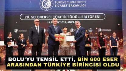 Bolu'yu temsil etti, bin 600 eser arasından Türkiye birincisi oldu