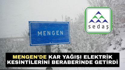 Mengen'de Kar Yağışı Elektrik Kesintilerini Beraberinde Getirdi