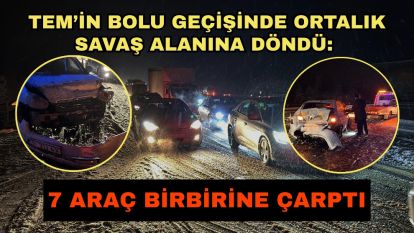 TEM'in Bolu geçişinde ortalık savaş alanına döndü: 7 araç birbirine çarptı