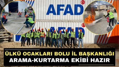 Ülkü Ocakları Bolu İl Başkanlığı Arama-Kurtarma Ekibi Hazır