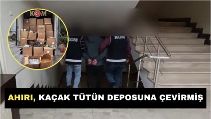 Ahırı, kaçak tütün deposuna çevirmiş
