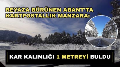 Beyaza bürünen Abant'ta kartpostallık manzara: Kar kalınlığı 1 metreyi buldu