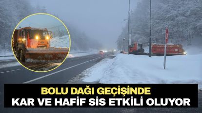Bolu Dağı geçişinde kar ve hafif sis etkili oluyor