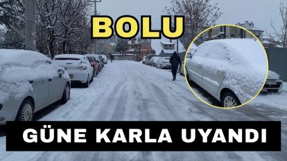 Bolu güne karla uyandı
