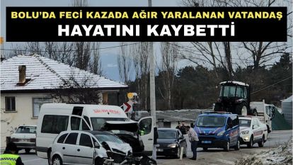 Bolu'da feci kazada ağır yaralanan vatandaş hayatını kaybetti