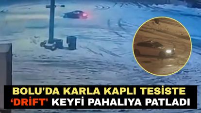 Bolu'da karla kaplı tesiste ‘drift' keyfi pahalıya patladı