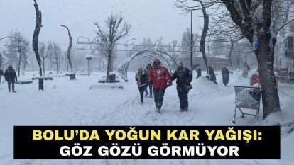Bolu'da yoğun kar yağışı: Göz gözü görmüyor