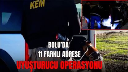 Bolu'da 11 farklı adrese uyuşturucu operasyonu