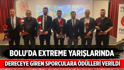 Bolu'da extreme yarışlarında dereceye giren sporculara ödülleri verildi