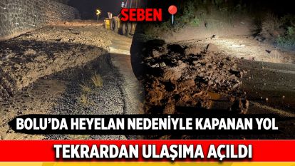 Bolu'da heyelan nedeniyle kapanan yol tekrardan ulaşıma açıldı
