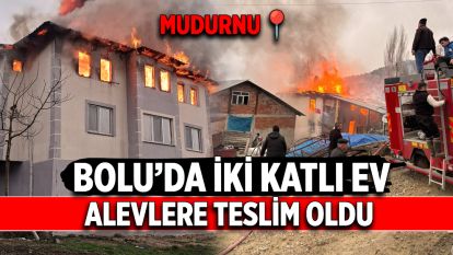 Bolu'da iki katlı ev alevlere teslim oldu
