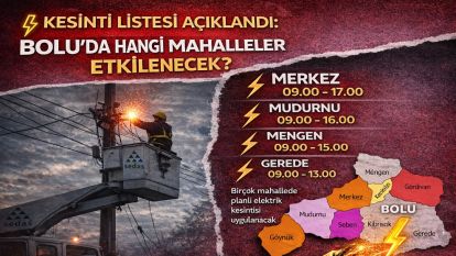 KESİNTİ LİSTESİ AÇIKLANDI: BOLU'DA HANGİ MAHALLELER ETKİLENECEK?